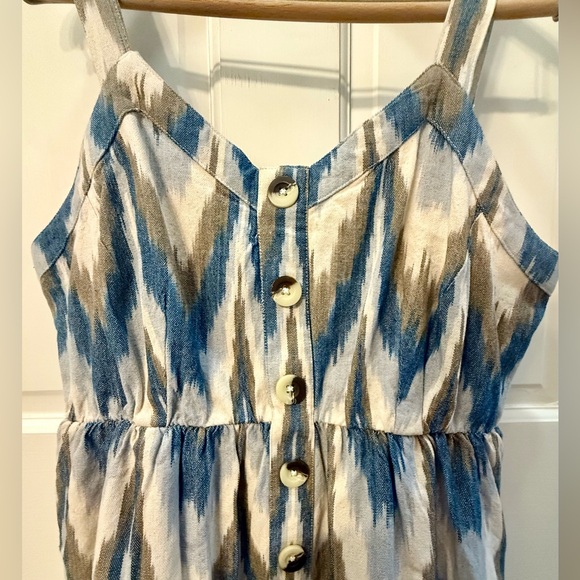 Shyanne Dresses & Skirts - Shyanne Mini Dress - Blue and Cream Patterned